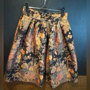 Maje Gold and Orange A-Line Cocktail Skirt